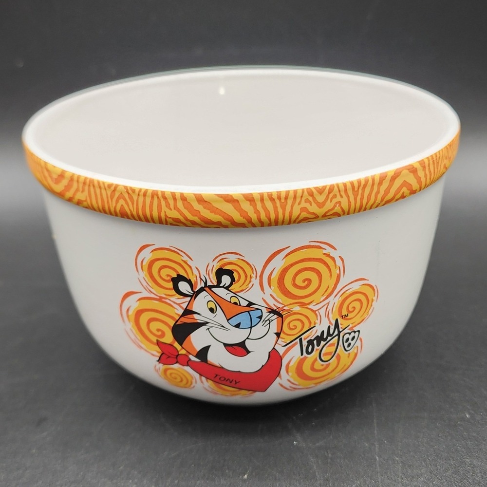 Kellogg's White Tony The Tiger Cereal Bowl Vintage 2002 Retro Kitchen Decor